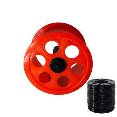 Imagem de Kit Carretilha De Pipa 15cm Linha Nylon 500 Jardas 0.40 Vermelho - EPK