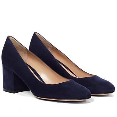 Imagem de MOOMMO Sapatos femininos clássicos de camurça salto grosso bico redondo fechado sem cadarço 5 cm salto baixo grosso sapato social fosco patente primavera moda escritório feminino trabalho sapato