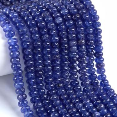 Imagem de 76 peças 5 x 8 mm Pedra de jade roxa azul natural Rondelle espaçador contas soltas disco de ábaco contas redondas de pedras preciosas soltas para fazer joias colar de pulseira DIY