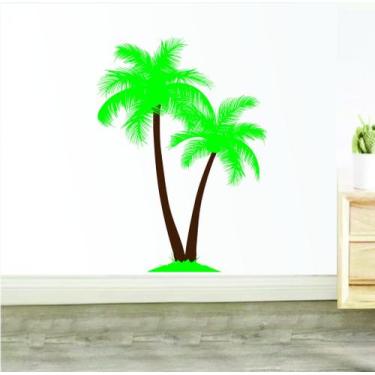 Imagem de Adesivo de Parede Coqueiros Coloridos - RA Personalize