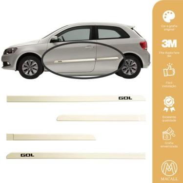 Imagem de Jogo Friso Slim Lateral Volkswagen Gol Original com Grafia Cores, Bran
