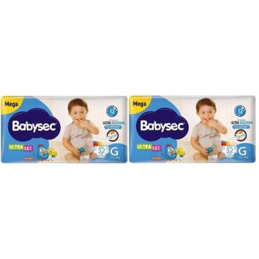 Imagem de Fralda Babysec Ultrasec - Tam G (2 pacotes-32 cada pacote) total de 64