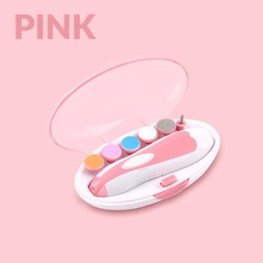 Imagem de Kit Manicure e Pedicure Elétrico com Lixas Intercambiáveis - Lixador de Unhas Elétrico para Bebês, Crianças e Adultos - Design Silencioso e Seguro (Rosa)