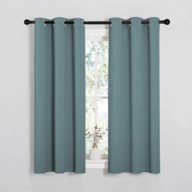 Imagem de Cortinas Blackout NICETOWN, azul acinzentado moderno, 34x54cm, 2 painé
