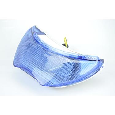 Imagem de Topzone Lanterna traseira de freio com indicadores de luz de seta integrados para Honda 1999-2000 CBR600F4/CBR600F; 2004-2007 F4I (azul)