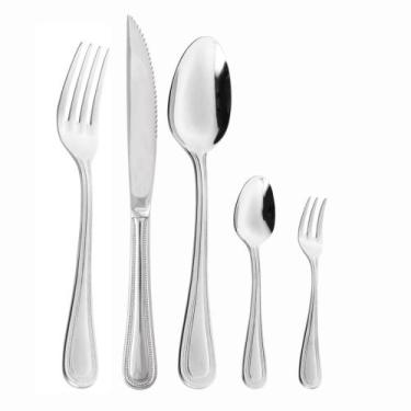 Imagem de Faqueiro 30 Peças com Faca para Churrasco de Aço Inox Pérola - Wolff