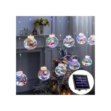 Imagem de Luzes de cortina LED Solar Garland x2 3m 10 luzes multicoloridas - Lig