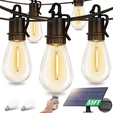 Imagem de Luzes solares de corda TDLOL 55FT com controle remoto IP65