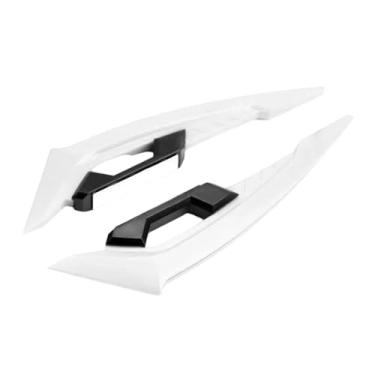 Imagem de JicSuXi 2 peças de asas de motocicleta, carenagem frontal, acessórios universais de modificação de garagem, decoração de asa de vento fixa para motocicleta, Branco
