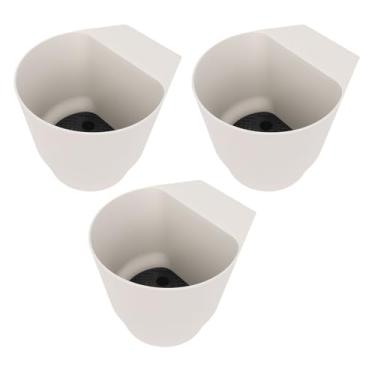 Imagem de TOPINCN Pendurado Vaso de Flores Plantador de Plantador de Com Orifícios de Drenagem de Drenagem Eficiente para a Varanda do Jardim da Varanda Cerca (Branco)