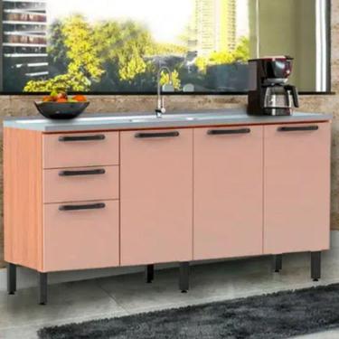 Imagem de Balcão sem Tampo 4 Portas 2 Gavetas 160 cm Caiena Telasul