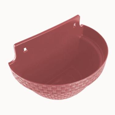 Imagem de Vaso de Parede Meia Lua Rattan 3 Litros Terracota - ArqPlast