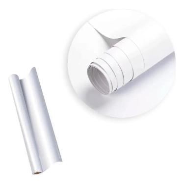 Imagem de 2X Papel Auto Adesivo Contact Branco Fosco 45Cm X 10 Metros