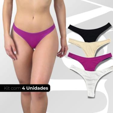 Imagem de Calcinha Asa Delta Fio Dental Feminina Sensual Conforto 4und - Upy Sto
