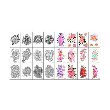 Imagem de Qullue tipos de flores, adesivos de tatuagem temporária sexy e tatuagens falsas que parecem reais e duram muito são adequados para meninas, mulheres ou adultos