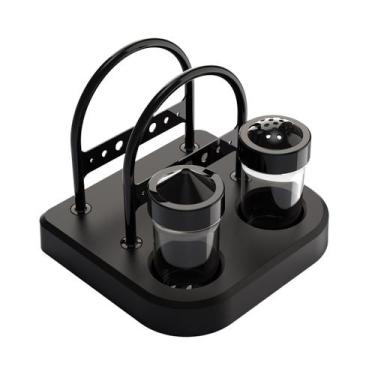 Imagem de Porta Guardanapo Paliteiro E Saleiro De Mesa Unitermi, Preto