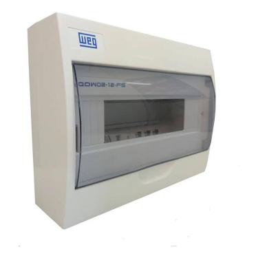 Imagem de 2X Quadro Distribuição Centrinho 12 Disj Sobrepor Tamp Fumê