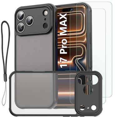 Imagem de USTIYA Kit Capa Película Protetora de Tela para iPhone 17 Pro Max 6,9 polegadas 2025 Case Acrílico + PET Rígido Capinha, Protetora de Câmera Cover Anti-Amarelo Traseira Vidro Temperado FGKM