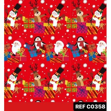 Imagem de Bobina de Papel para Embrulho de Presente Natal 60cmx100m - SAO JOAO, 