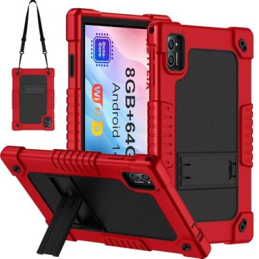 Imagem de FIEWESEY Capa para tablet TabneraX de 10,1 polegadas, híbrida, resistente, à prova de choque, capa protetora infantil com alça de ombro embutida para tablet TabneraX UTbook 10,1 polegadas/AWOW UTBook