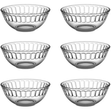 Imagem de Conjunto 6 Bowls de Vidro Transparente Carmine 350ml – Tigelas para Sobremesa, Salada, Frutas e Petiscos, Resistentes e Empilháveis