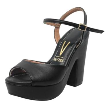 Imagem de Sandália Plataforma Vizzano Salto Grosso Feminino - Preto - 39