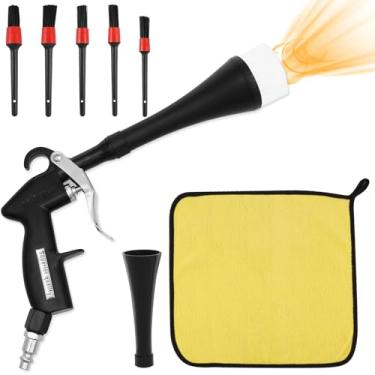 Imagem de Ferramenta de soprador de ar de limpeza de carro, soprador de ar de alta pressão de liga de alumínio com adaptador de 1/4 polegada, ferramenta de limpeza interior de carro para detritos de poeira