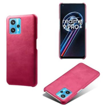 Imagem de Capa para OPPO Realme Narzo 50 Pro,Proteção contra quedas,Casca de volta de cor sólida simples,Design de couro de imitação de plástico-Rose