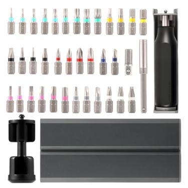 Imagem de Conjunto de mini chaves de fenda S2 conjunto de chaves de fenda de precisão de liga de aço ergonômico 40 em 1 conjunto de chaves de fenda com 37 pontas para consertar relógio, telefone, computador