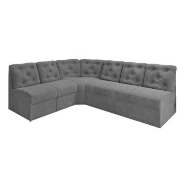 Imagem de Sofá De Canto 6 Lugares Preto Espuma D33 Resistente