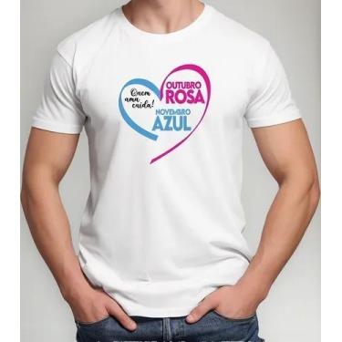 Imagem de Camiseta Camisa Algodão Feminina Masculina Adulto Campanha Outubro Ros