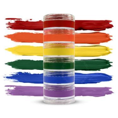 Imagem de Kit Tinta Faciais 6 Cores Pride Maquiagem Artística Cremosa Colormake