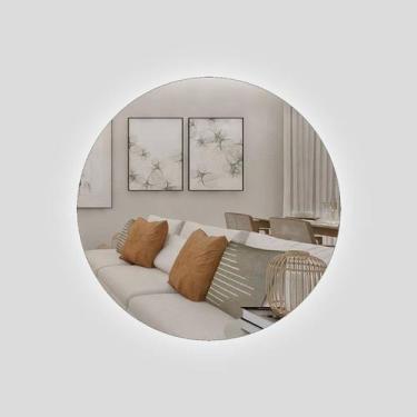 Imagem de Espelho Decorativo Redondo com Led 60cm Parte Traseira de Parede para 