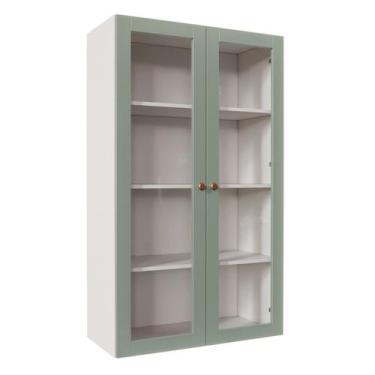 Imagem de Armário Aéreo 2 Portas 135cm com Porta de Vidro Arizona CabeCasa Madei