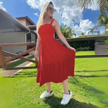 Imagem de Vestido Midi Plus Size Com Alças Ajustáveis Tendência 2025 - Donna Lu,