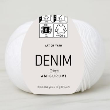 Imagem de Jeans Amigurumi Fio Arte 55% Algodão 45% Poliacrílico 50 g 174 m Macio Suave Esporte Fino (2) Para Crochê, Tricô, Cobertores de Tricô, Roupas de Bebê Mais Cores (Branco, Pacote 1)