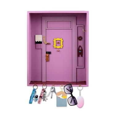 Imagem de Porta-chaves, produtos de programa de TV de amigos, porta-chaves fofo, presentes de amizade, porta-chaves de arte, ganchos de madeira feitos à mão para decoração de parede, entrada, banheiro, sala de
