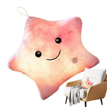 Imagem de Almofada Estrela Iluminada - Brinquedo Estrela De Pelúcia Para Crianças - Almofada Aconchegante de 23 cm para Crianças Aniversário Páscoa Natal Quarto Dormir