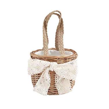 Imagem de Cesta de armazenamento tecida com asasas, ovos de Páscoa, cesta de doces, sacos de presente para bolachas, cesta de armazenamento de pão de frutas, organizador para casamento, cerimónia nupcial