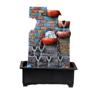 Imagem de XFNVXC Fonte decorativa para uso interno, fonte de mesa, ornamentos criativos de mesa, pequena fonte de água corrente, decorações de paisagem, fonte de jardim ornamental para casa