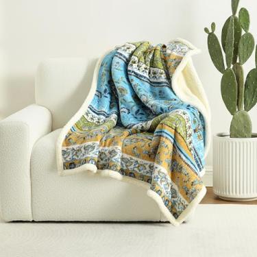 Imagem de Cobertor Boho Chic Sherpa – Estampa Boêmia Vibrante e Forro Confortável Ultramacio, Elegante e Quente Manta de Inverno para Sofá, Cama ou Decoração