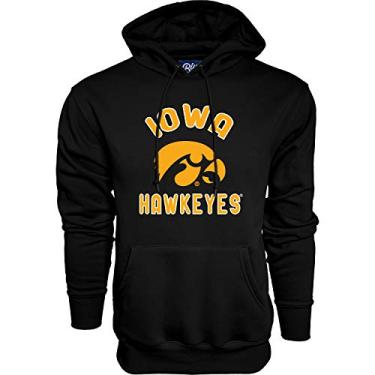 Imagem de Moletom masculino NCAA Iowa Hawkeyes com capuz e cor da equipe, Iowa Hawkeyes preto, grande