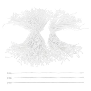 Imagem de PATIKIL 300 peças de fio de etiqueta de algodão, 20 cm branco snap lock pinos laço prendedor etiqueta preço laços para roupas sapatos bagagem