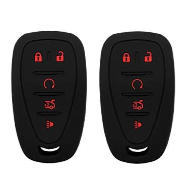 Imagem de Capa protetora Smart Key Fob para Chevy Malibu Camaro Trax Trax Traverse Sonic Cruze Volt Equinox Spark Bolt EV Keyless Entry Remote Fob Skin HolderArruweer preto A20GJT