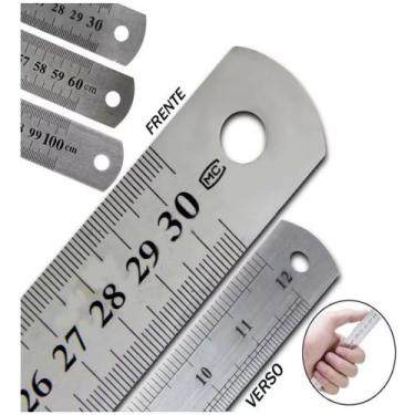 Imagem de Régua de Aço Resistente 30cm/60cm - MRUtilidade, 60cm