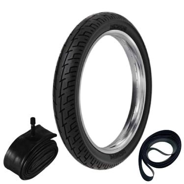 Imagem de Pneu Pop 110 Biz 125 Biz 100 Jet 125 80/100-14 49l Bs32 Rinaldi + Camara + Cinta