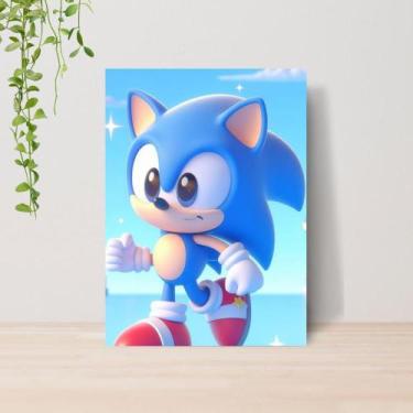 Imagem de Quadro Decorativo Sonic Infantil A4  Placa MDF 04 - Lomi Art