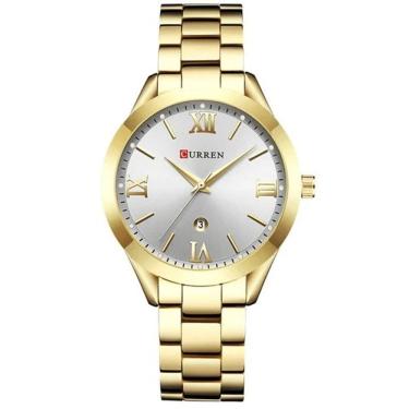 Imagem de Relógio Feminino Curren 9007 Dourado/Prata Aço