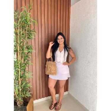 Imagem de Short Saia Plissado Com Babado Lastex Nas Costa