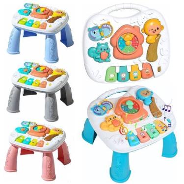 Imagem de Brinquedo Mesinha de Atividades Som Musical Infantil Teclado Piano Edu
